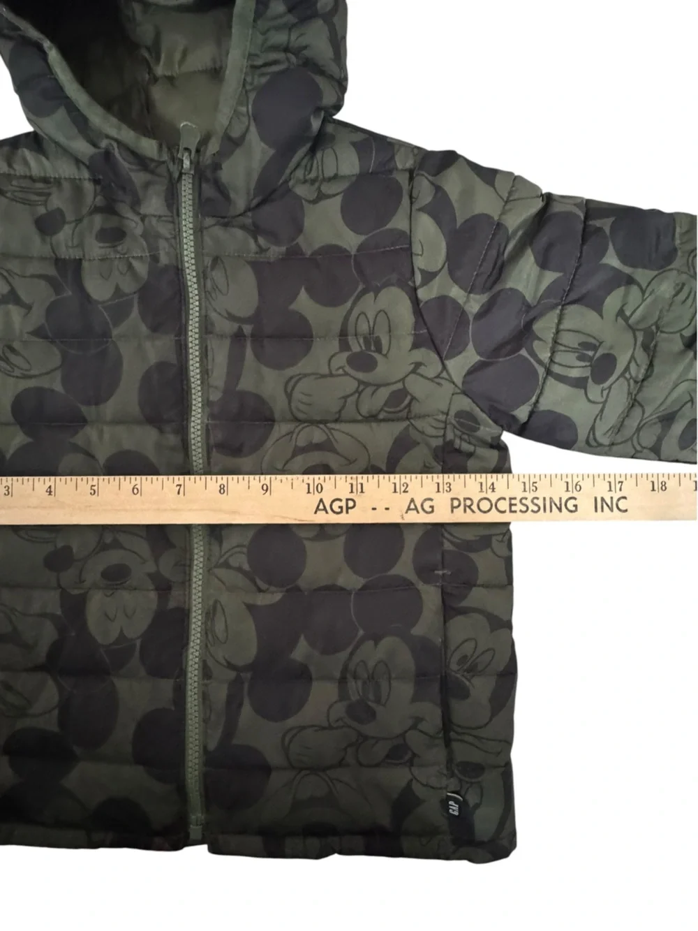 Baby Gap x Disney Mickey Mouse Camo Puffer Jacket Hooded Green Boys 5T